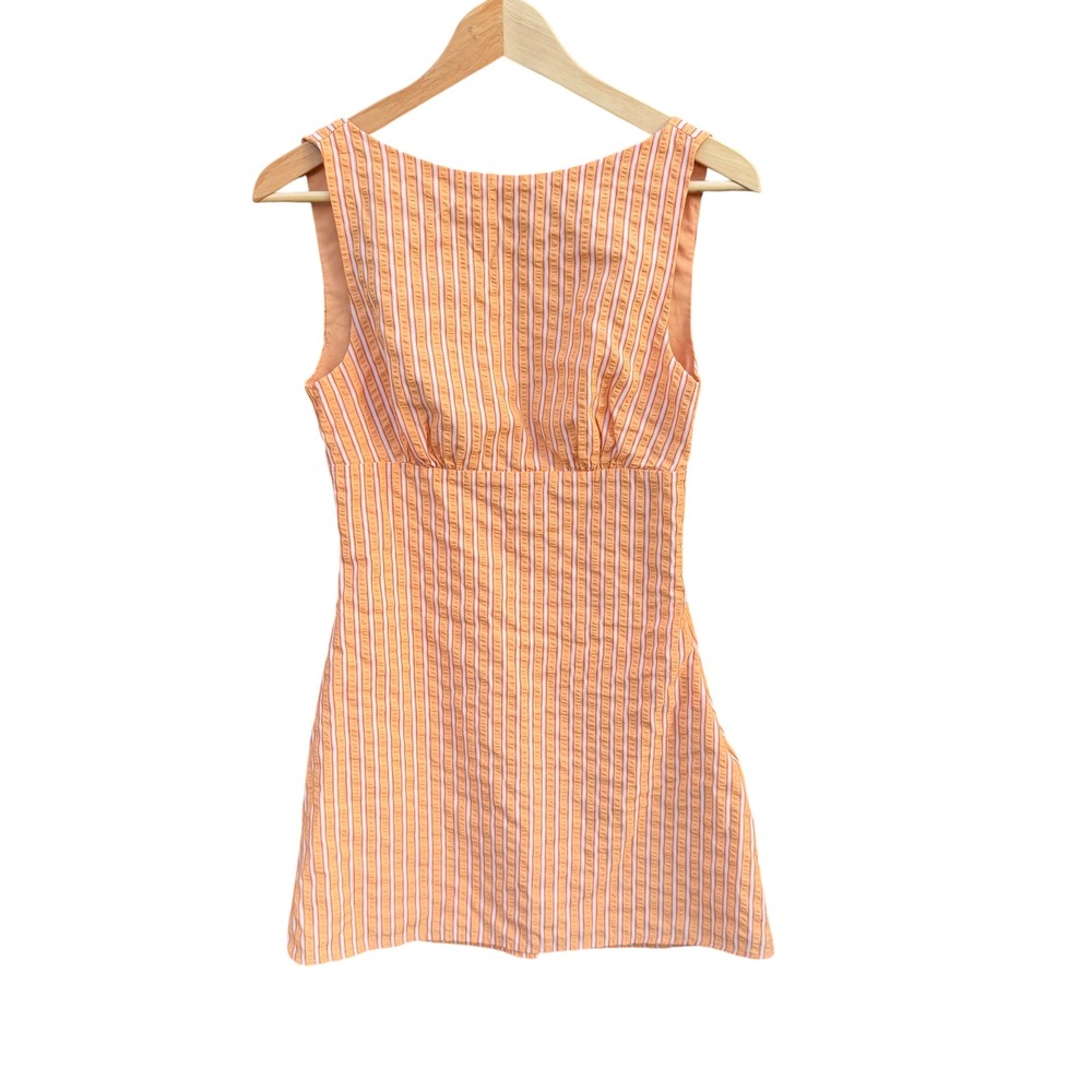 Princess Polly Ellesandra Boat Neck Mini Dress Size 4 Orange & White Stripe EUC